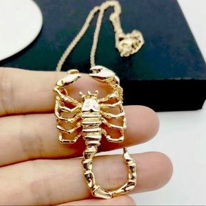 Gold Scorpion Pendant Delicate Chain Necklace